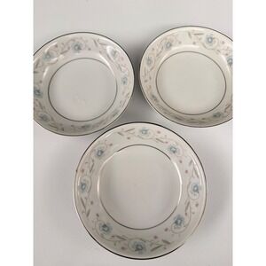 English Garden Fine China Fruit Bowls Set of 3 Blue Pink Floral Japan 1221 5.5in